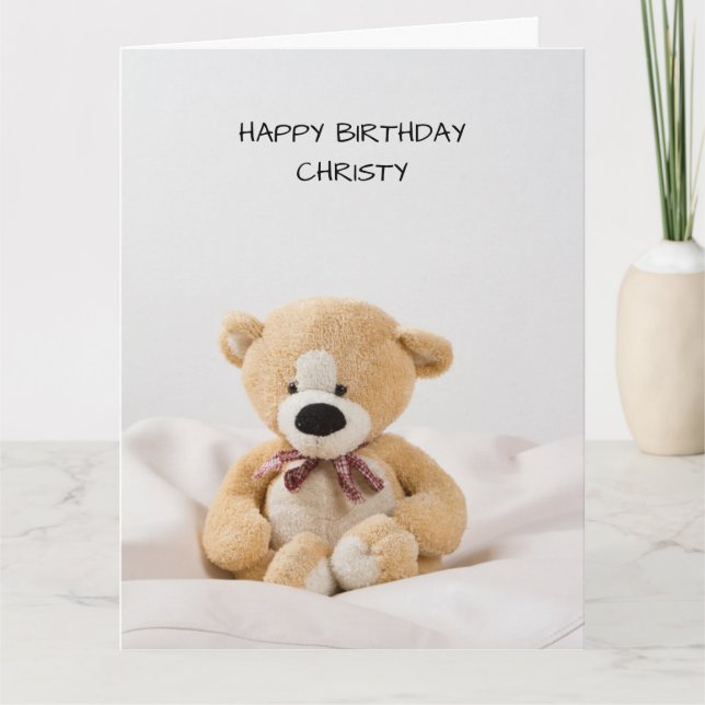 Tarjeta Cute Teddy Bear Birday Card (Anverso)