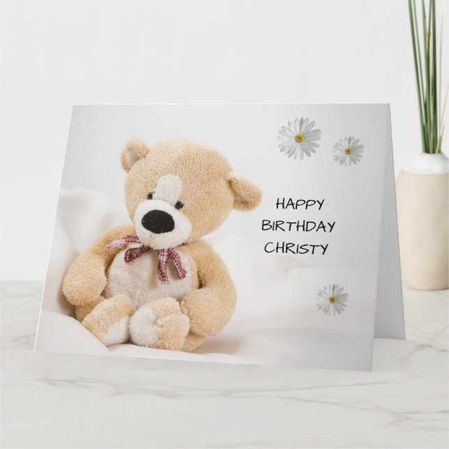 Tarjeta Cute Teddy Bear Birday Card (Anverso)