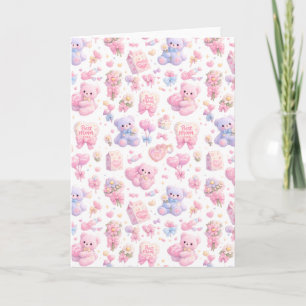 Tarjeta Cute Teddy Bear Mamá Clipart Bundle   Agua Pastel