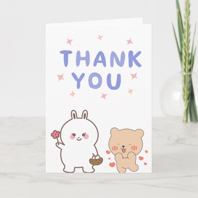 Tarjeta Cute thank you Card (Anverso)