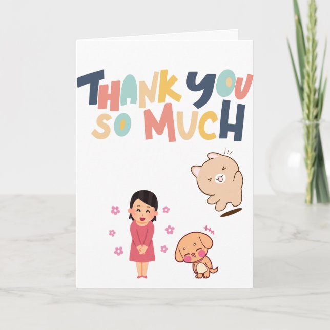 Tarjeta Cute thank you so much Card (Anverso)