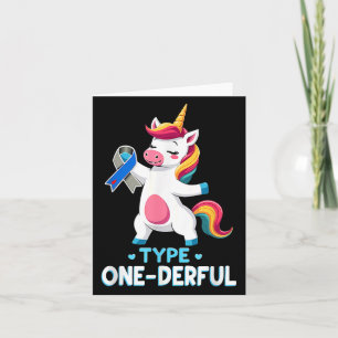 Tarjeta Cute Tipo 1 Conciencia de Diabetes T1d Tipo Uno-de