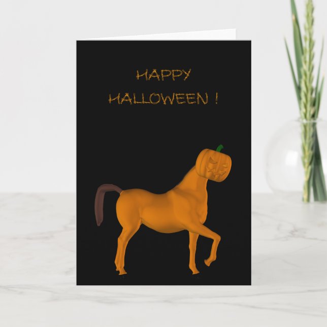 Tarjeta Cute Trotting Halloween Horse (Anverso)