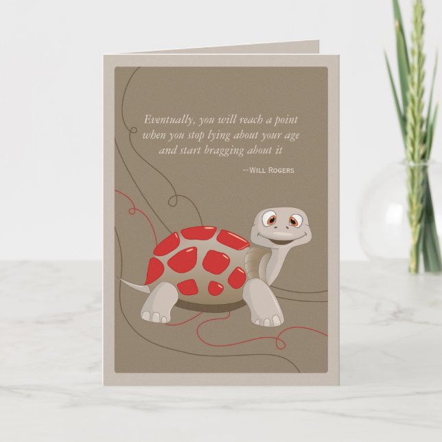 Tarjeta Cute Turtle Happy Birday Card (Anverso)