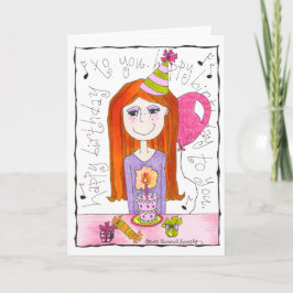 Tarjeta Cute Tween Chica Child Happy Birday