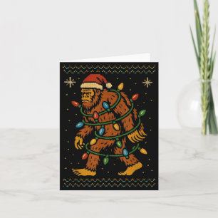 Tarjeta Cute Ugly Christmas Bigfoot Shirt Funny Sasquatch