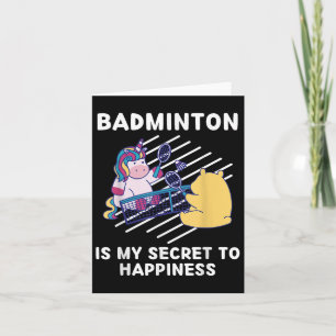 Tarjeta Cute Unicorn Badminton Es Mi Secreto Para Felicida