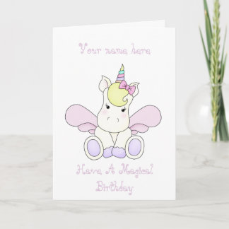 Tarjeta Cute Unicorn Birthday Card Personalised