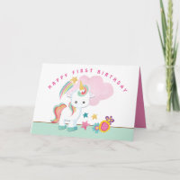 Cute Unicorn Feliz Primer Cumpleaños