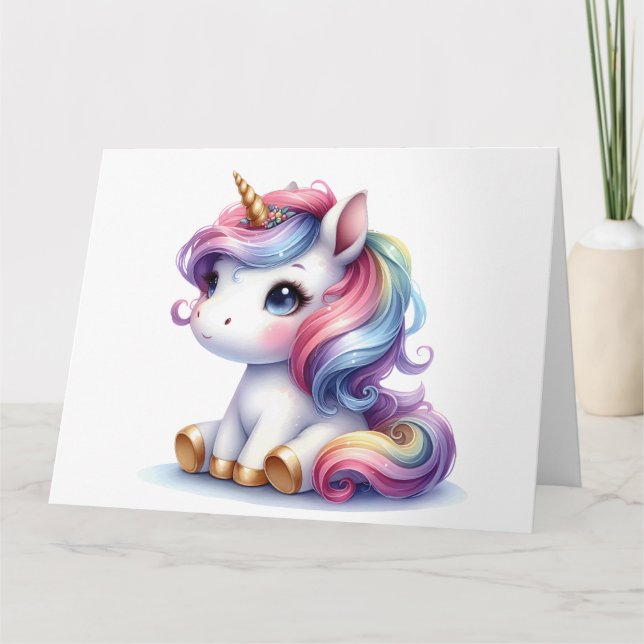 Tarjeta Cute Unicornio (Anverso)