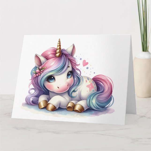 Tarjeta Cute Unicornio (Anverso)