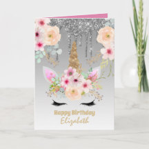 Cute unicornio Bonito gitano-plateado nombre rosa