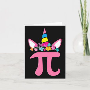 Tarjeta Cute unicornio Pi Math Pun Day Math