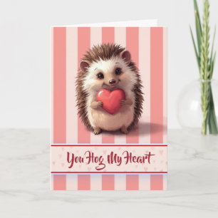 Tarjeta Cute Valentine Erizo Me Robas El Corazón