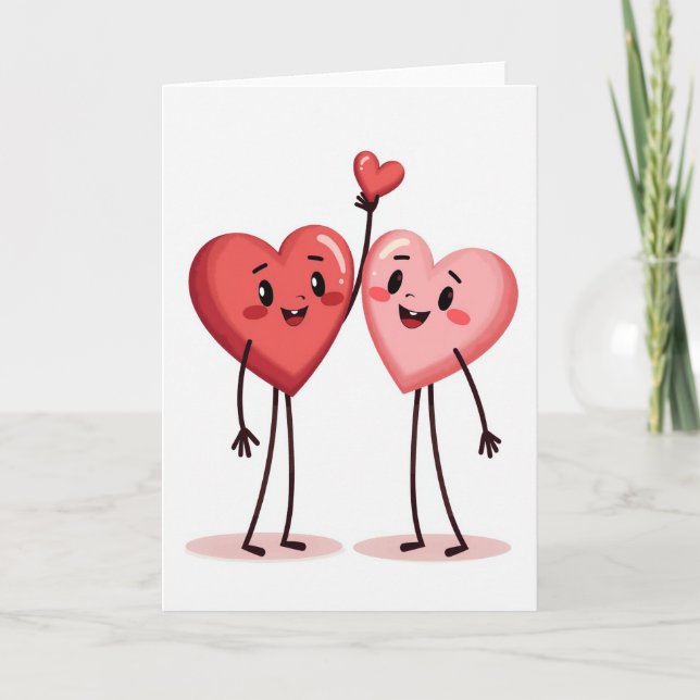 Tarjeta Cute Valentine Hearts Card (Anverso)
