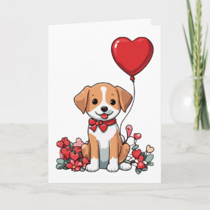 Tarjeta Cute Valentine Puppy