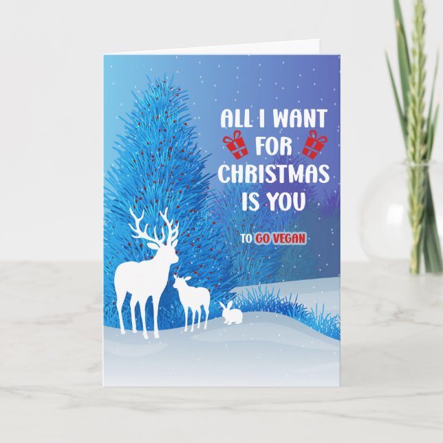 Tarjeta Cute Vegan Navidades Card (Anverso)