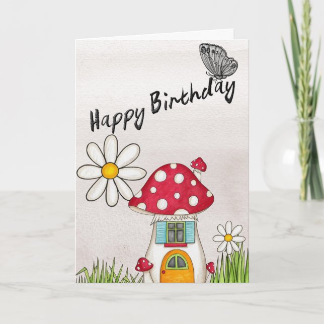 Tarjeta Cute Village Happy Birday (Anverso)