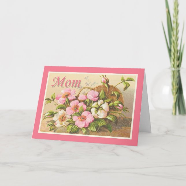 Tarjeta Cute Vintage Mom Floral (Anverso)