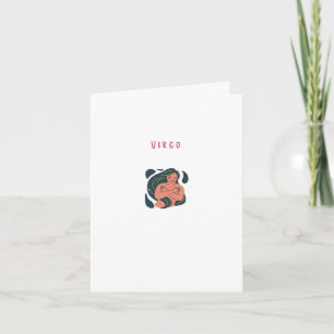 Tarjeta Cute Virgo, zodiaco, impresión de signo estelar