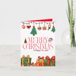 Tarjeta Cute Watercolor Christmas Gifts Folded Card