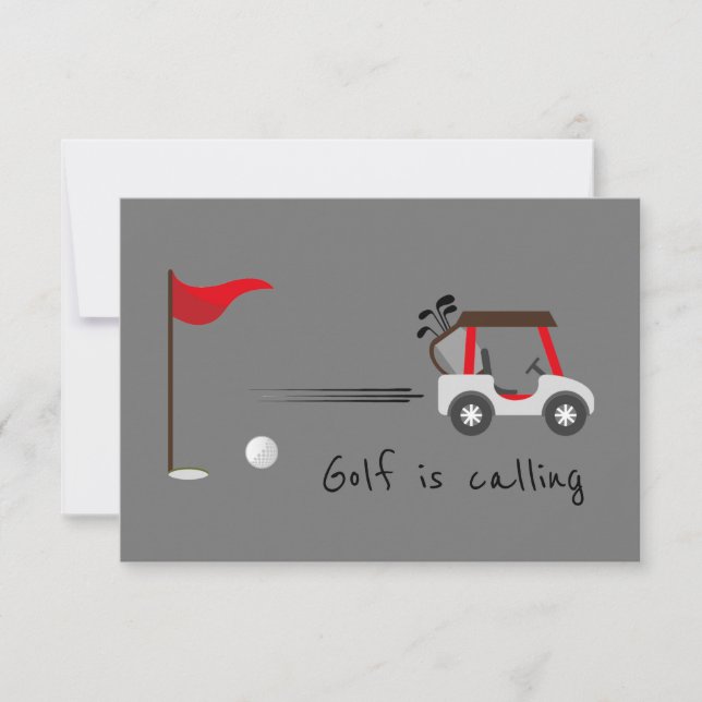 Tarjeta Cute Watercolor Golf Fun Golf Calling Quote (Anverso)