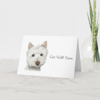 Tarjeta Cute Westie Dog Ponte Bien Pronto