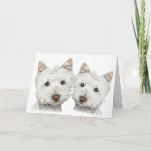 Tarjeta Cute Westie Dogs