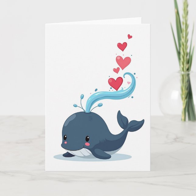 Tarjeta Cute Whale Love Stream Card (Anverso)