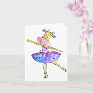Tarjeta Cute Whimsical Ballerina Cow