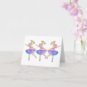 Tarjeta Cute Whimsical Ballerina Cows