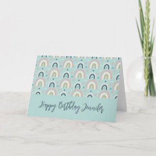 Tarjeta Cute Whimsical Rainbow Pattern Cumpleaños