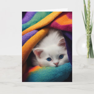 TARJETA CUTE WHITTEN KITTEN CAT KITTEN PENSANDO EN TU TARJ
