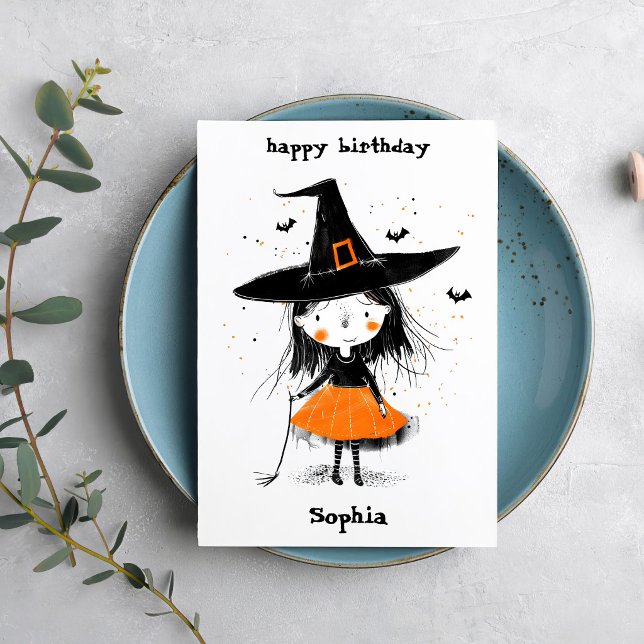 Tarjeta Cute Witch (Subido por el creador)