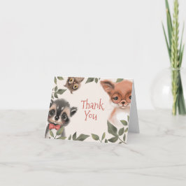 Tarjeta Cute Woodland Animals Gracias