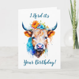 Tarjeta Cute y divertida vaca Puns Cumpleaños