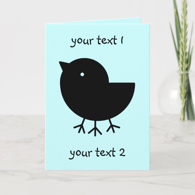 Tarjeta Cute Yatagarasu (negro) (Anverso)