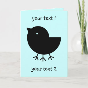 Tarjeta Cute Yatagarasu (negro)