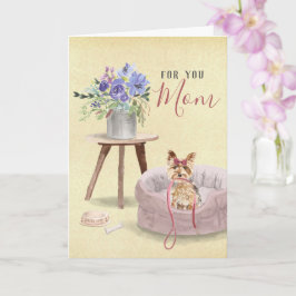 Tarjeta Cute Yorkie Acuarela Día de la Madre Personalizado