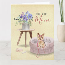 Cute Yorkie Acuarela Nombre Personalizado Día de l