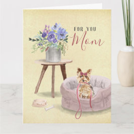 Tarjeta Cute Yorkie Acuarela Nombre Personalizado Día de l