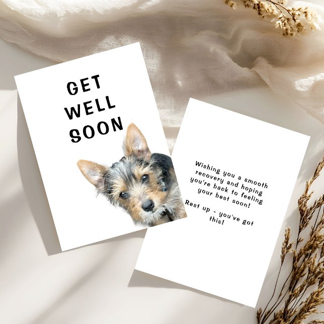 Tarjeta Cute Yorkie Get Well Soon (Subido por el creador)