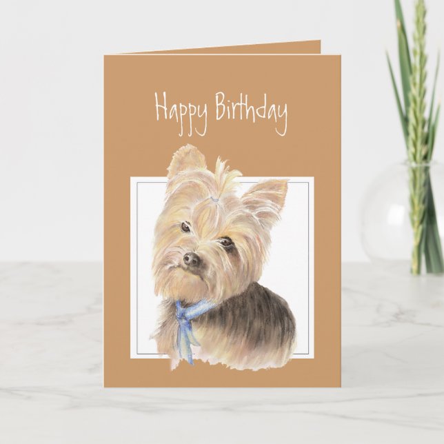 Tarjeta Cute Yorkie, Yorkshire Terrier, Perro, Mascota (Anverso)