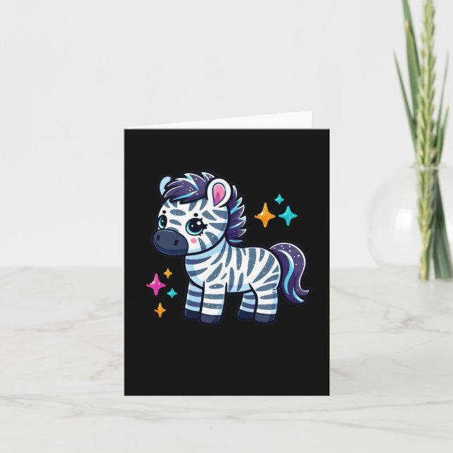Tarjeta Cute Zebra Sticker1  (Anverso)