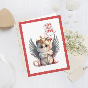 Tarjeta Cuter Than Cupid Chibi Cat Valentine Holiday