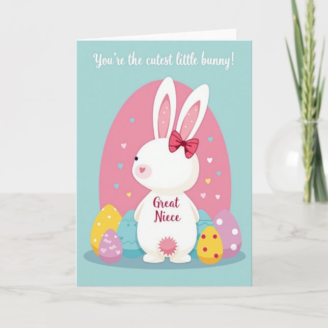 Tarjeta Cutest Bunny Great Niece Card (Anverso)