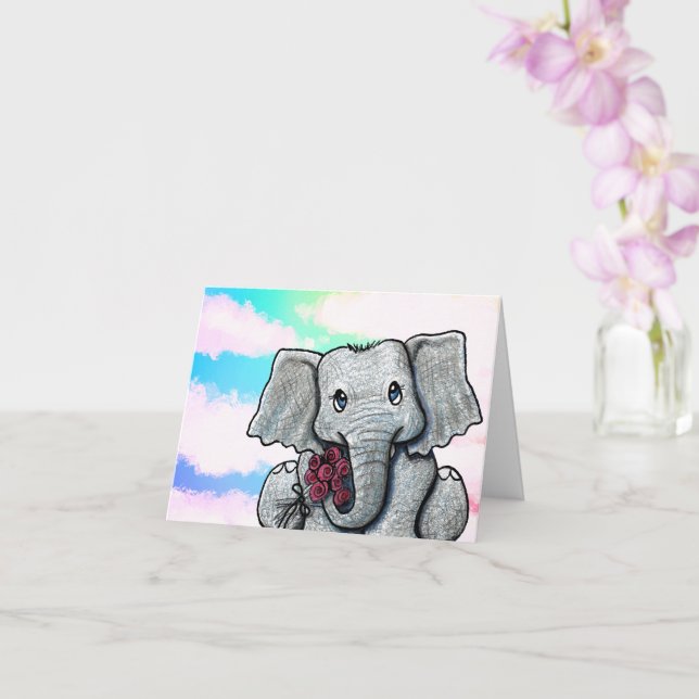 Tarjeta Cutest Little Elephant Card (Orquídea)