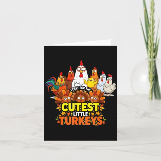 Tarjeta Cutest Little Turkeys Funny Thanksgiving Teacher D (Anverso)