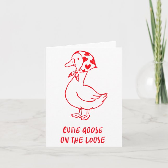 Tarjeta Cuti Goose San Valentín Corazones Bandana Granja L (Anverso)