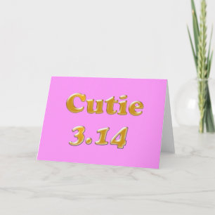 Tarjeta Cutie 3.14 Pi Day Pink